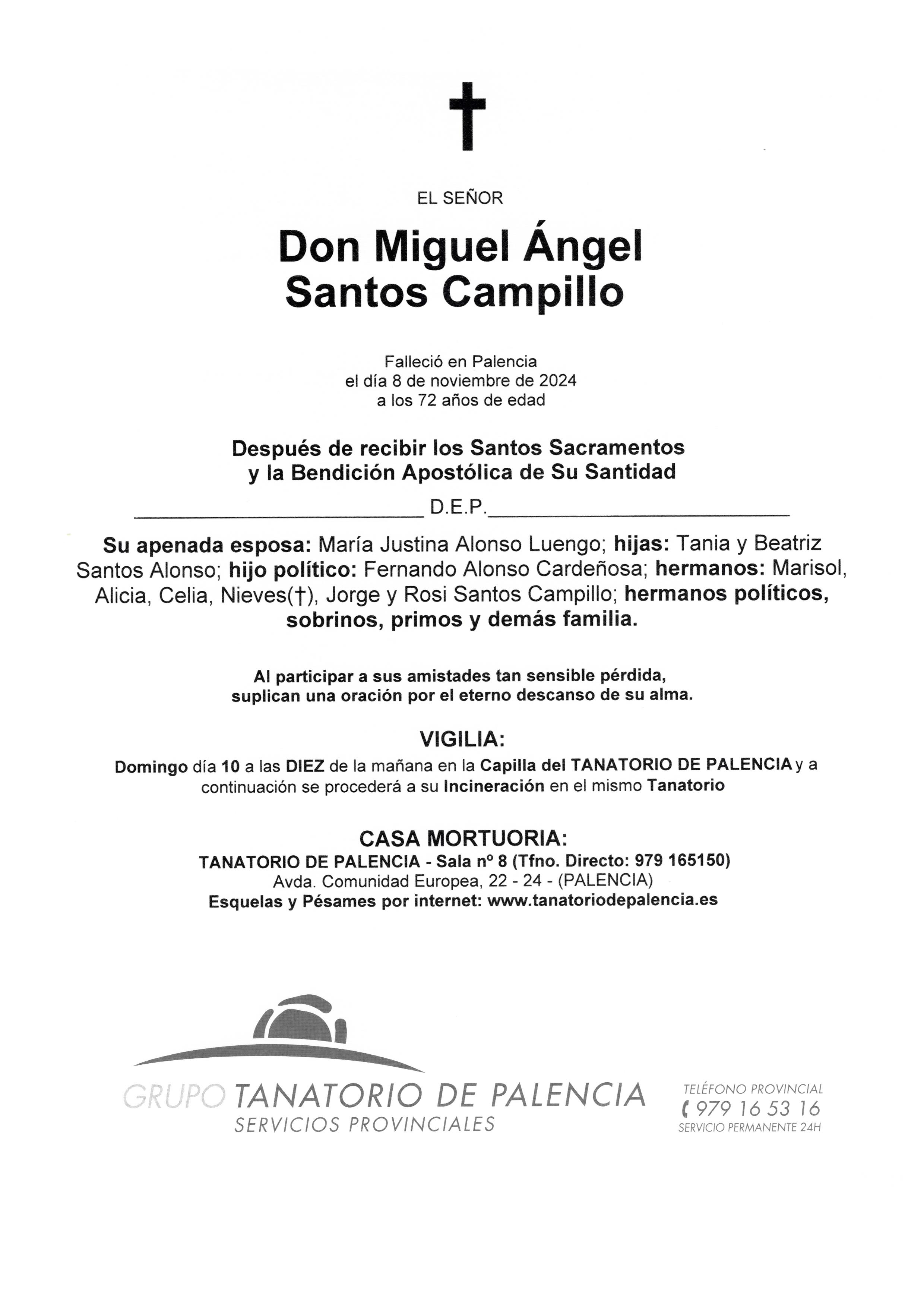 EL SEÑOR DON MIGUEL ÁNGEL SANTOS CAMPILLO